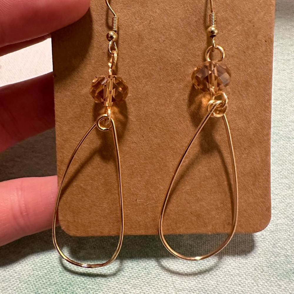 Handmade & wire wrapped dangle earrings